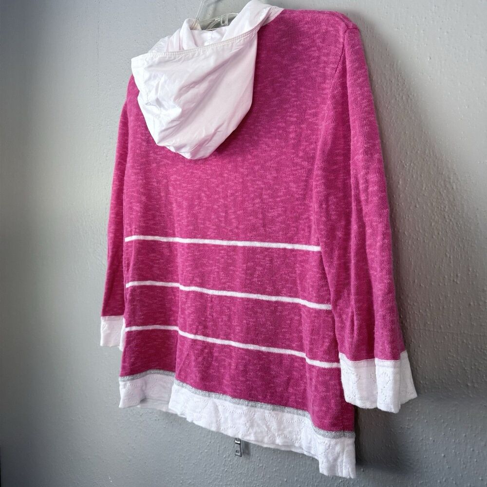 Pleasant by Blue Willi’s Full Zip Sweater Hoodie Cotton Linen Top Size M Pink - Picture 8 of 13